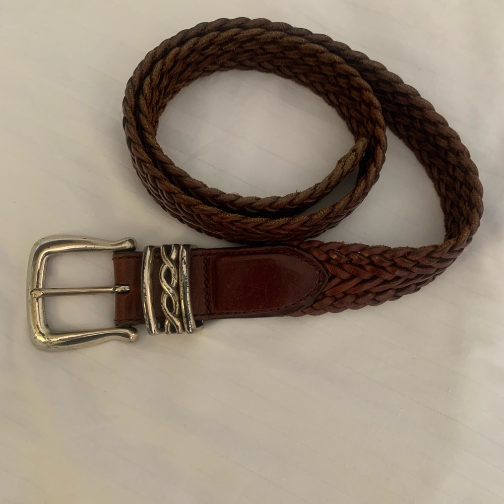 Brighton Belt Size S 30-32 Rio Weave Brown Leather Braided Leather Style A3255